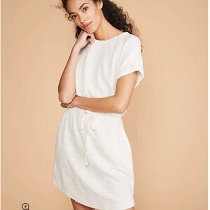 Loft tweed knit drawstring dress